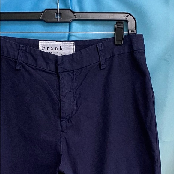 Frank & Eileen Kinsale Performance Cotton Linen Crop Pants Size: 8 Navy - Picture 5 of 16